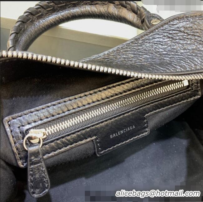 Well Crafted Balenciaga Neo Cagole XS Lambskin Top Handle Bag BA1570 Black/Aged Silver 2022