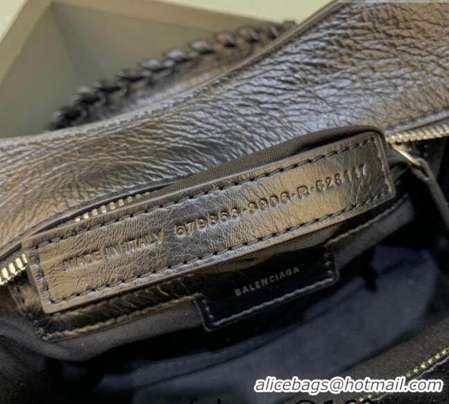 Well Crafted Balenciaga Neo Cagole XS Lambskin Top Handle Bag BA1570 Black/Aged Silver 2022