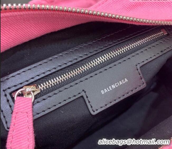 Top Design Balenciaga Neo Cagole XS Denim Top Handle Bag BA1570 Pink/Crystal 2022