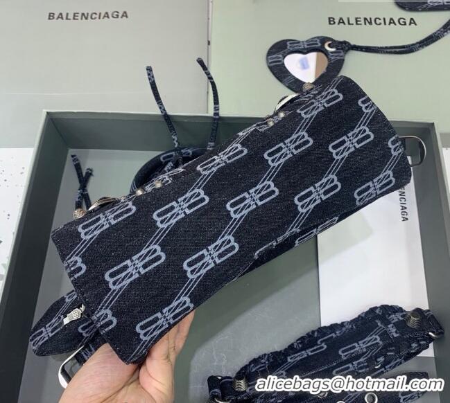 New Design Balenciaga Neo Cagole XS Top Handle Bag in BB Monogram BA1571 Denim Blue 2022