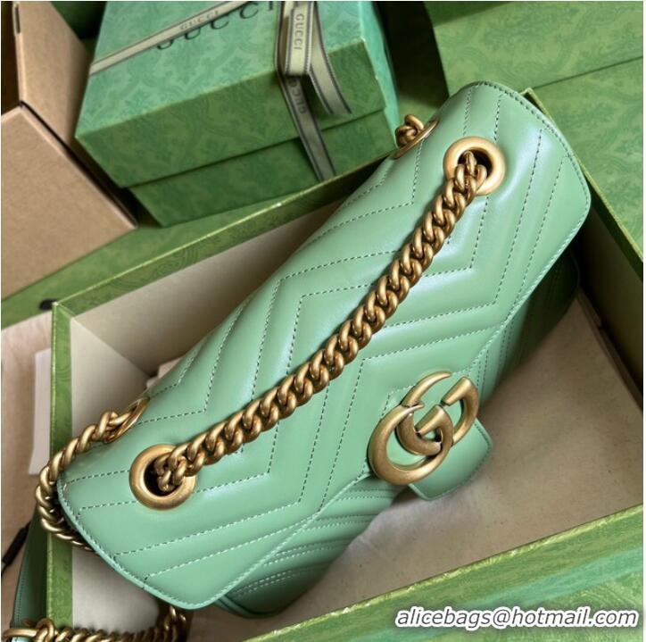 Well Crafted Gucci GG Marmont small shoulder bag 443497 Sage green