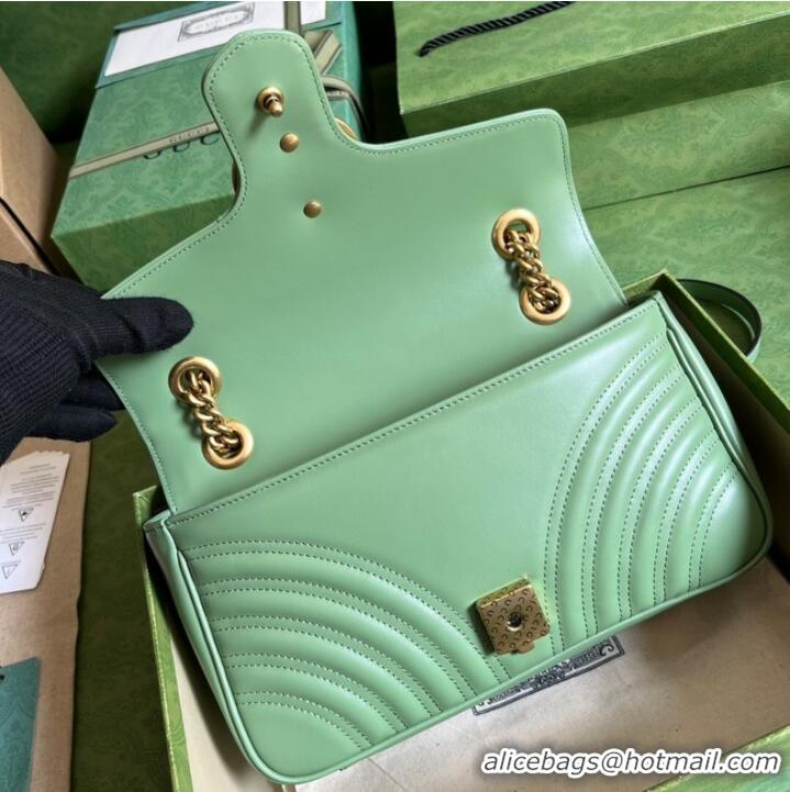 Well Crafted Gucci GG Marmont small shoulder bag 443497 Sage green