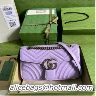 New Fashion Gucci GG Marmont small shoulder bag 443497 Lilac