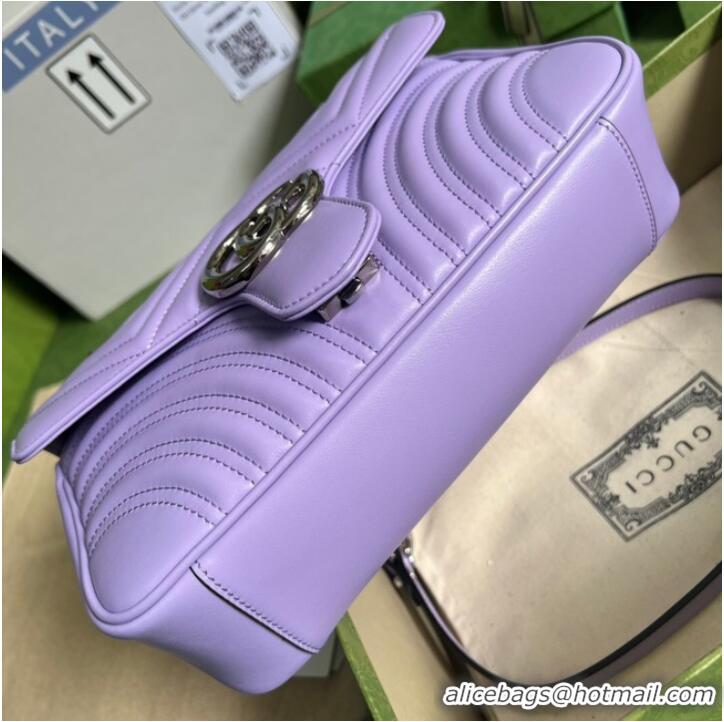 New Fashion Gucci GG Marmont small shoulder bag 443497 Lilac