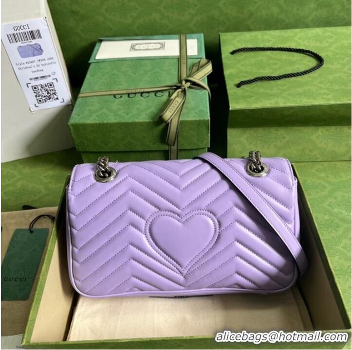 New Fashion Gucci GG Marmont small shoulder bag 443497 Lilac