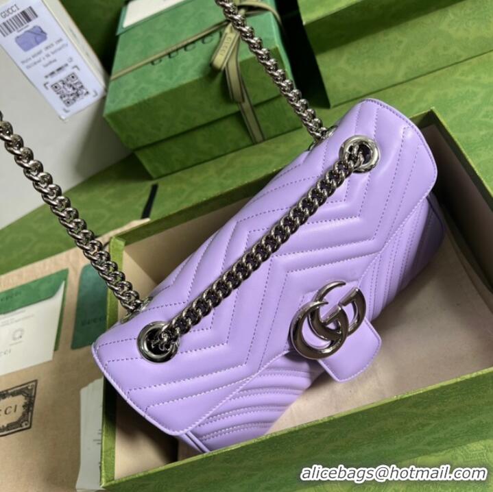 New Fashion Gucci GG Marmont small shoulder bag 443497 Lilac