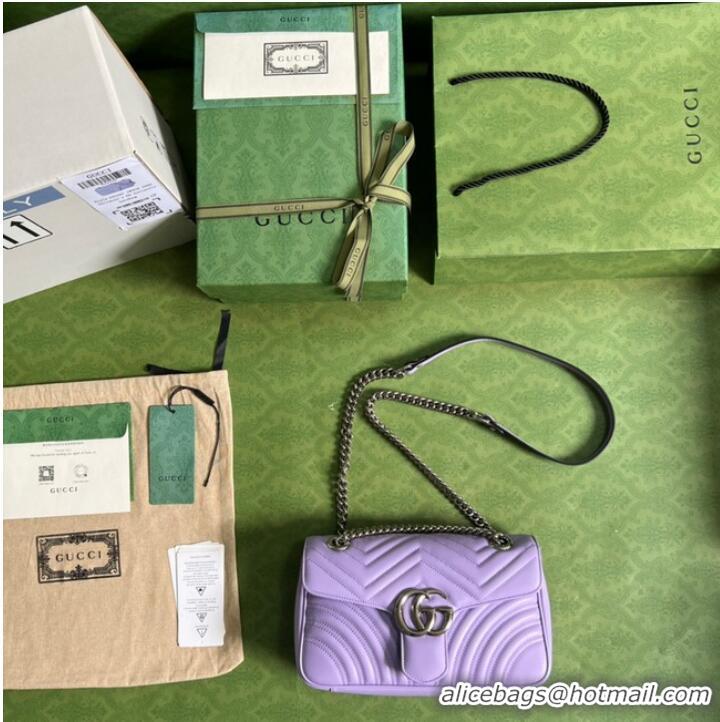 New Fashion Gucci GG Marmont small shoulder bag 443497 Lilac