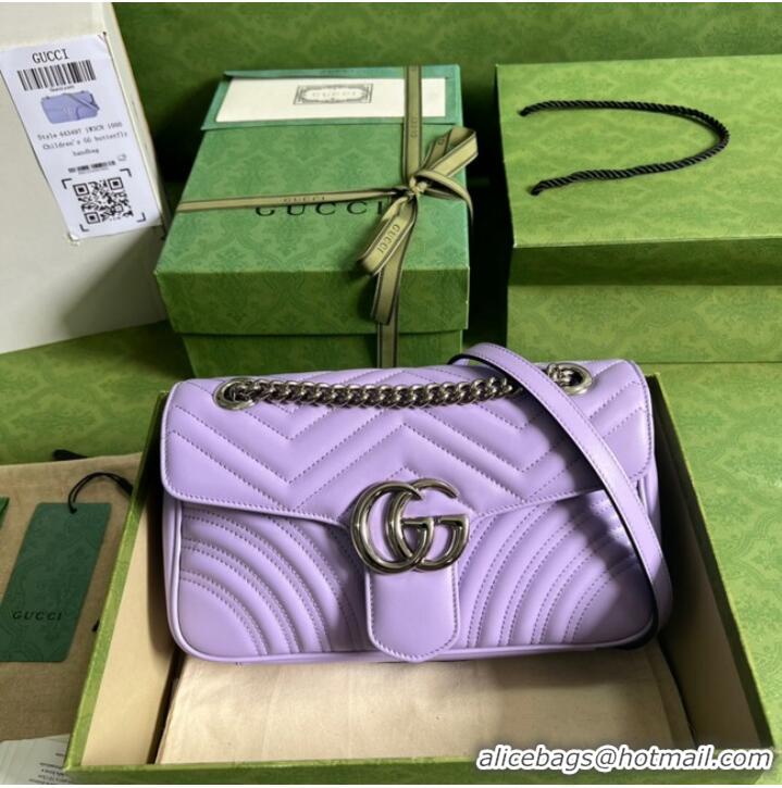 New Fashion Gucci GG Marmont small shoulder bag 443497 Lilac