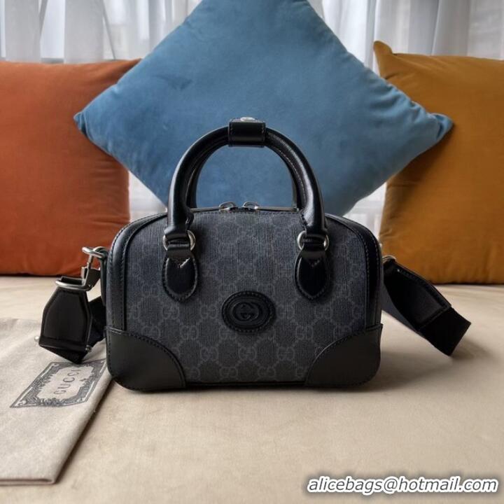 Famous Brand Gucci Small duffle bag with Interlocking G 723307 black