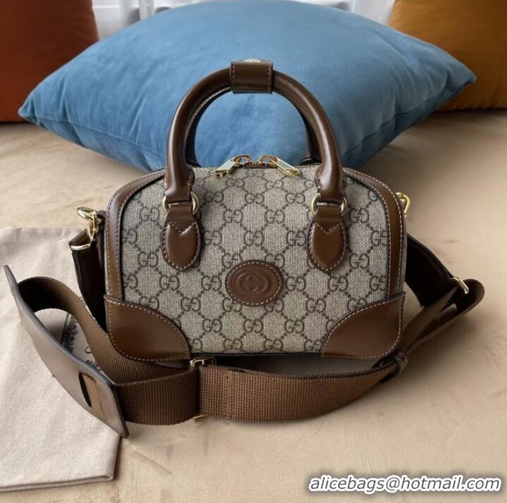 Low Cost Gucci Small duffle bag with Interlocking G 723307 brown