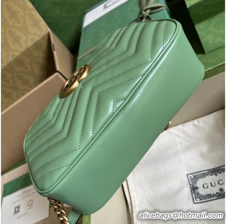 Good Looking Gucci GG Marmont matelasse shoulder bag 447632 Sage green