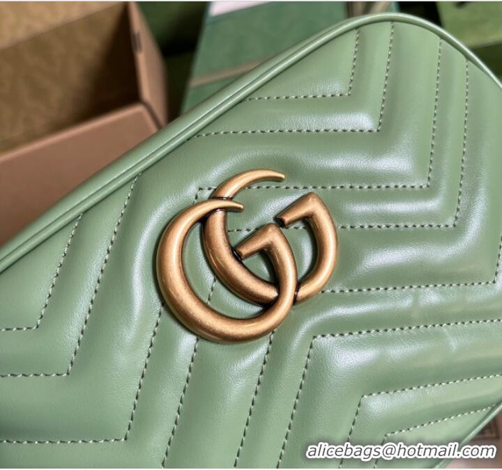 Good Looking Gucci GG Marmont matelasse shoulder bag 447632 Sage green