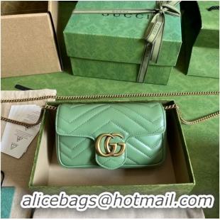 Big Discount Gucci GG Marmont matelasse super mini bag 476433 Sage green