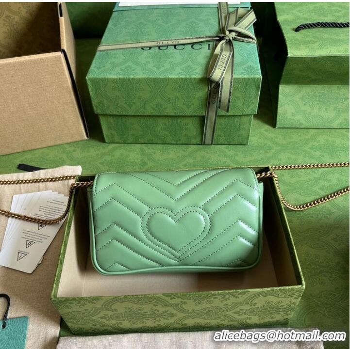 Big Discount Gucci GG Marmont matelasse super mini bag 476433 Sage green