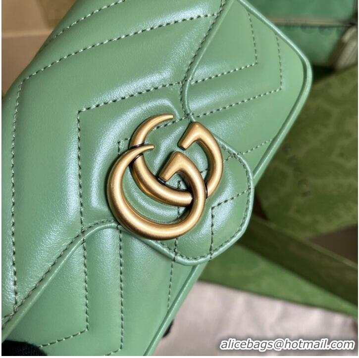 Big Discount Gucci GG Marmont matelasse super mini bag 476433 Sage green