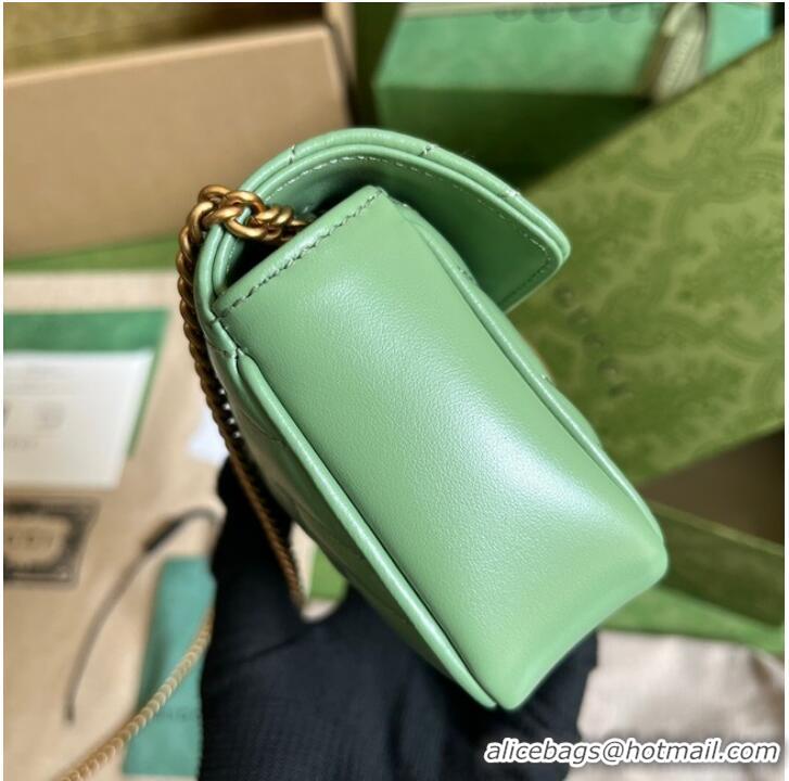 Big Discount Gucci GG Marmont matelasse super mini bag 476433 Sage green