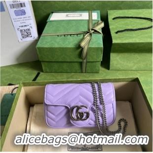 Famous Brand Gucci GG Marmont matelasse super mini bag 476433 Lilac