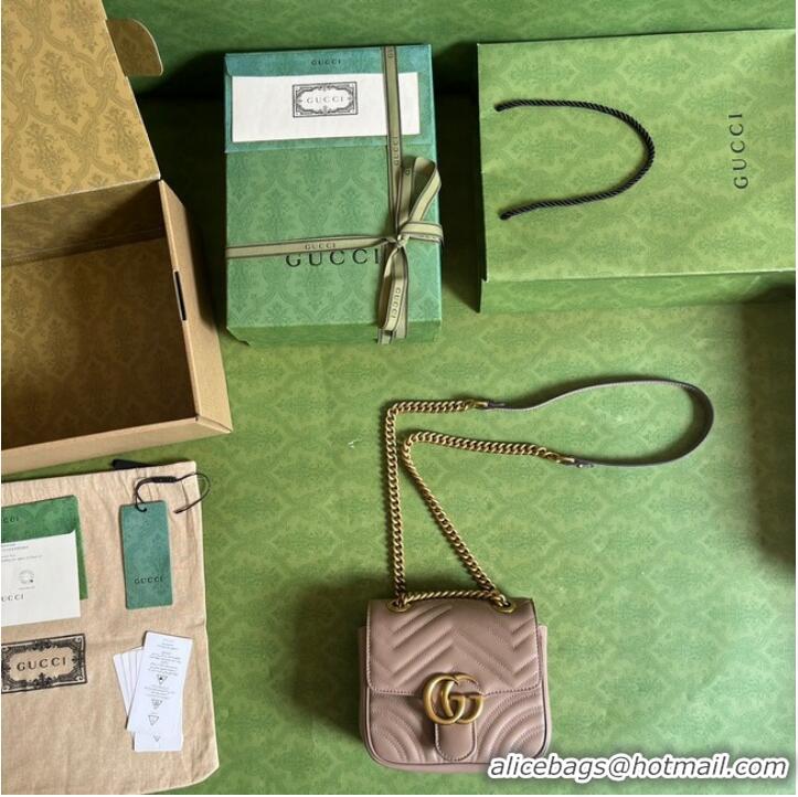 Inexpensive Gucci GG Marmont mini shoulder bag 739682 light pink