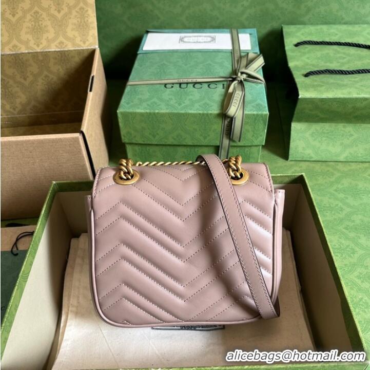 Inexpensive Gucci GG Marmont mini shoulder bag 739682 light pink