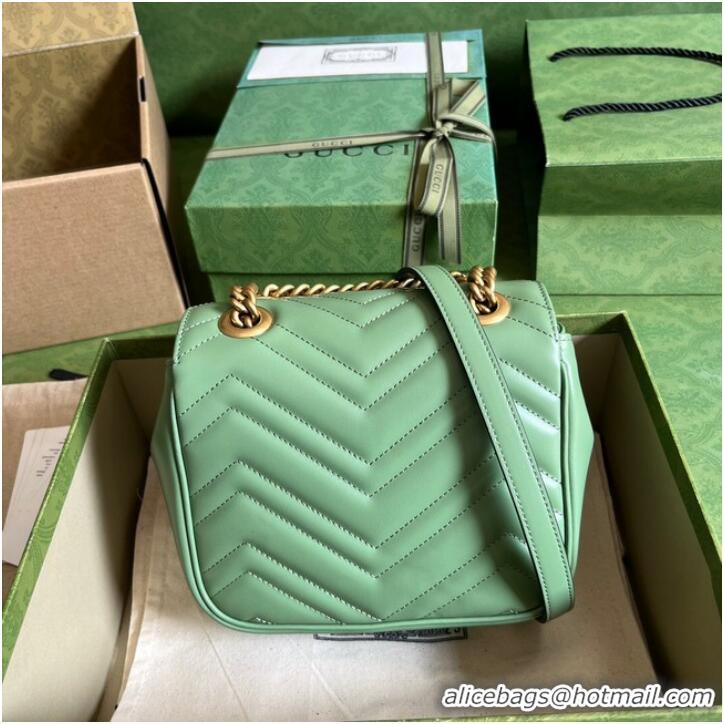 Pretty Style Gucci GG Marmont mini shoulder bag 739682 Sage green