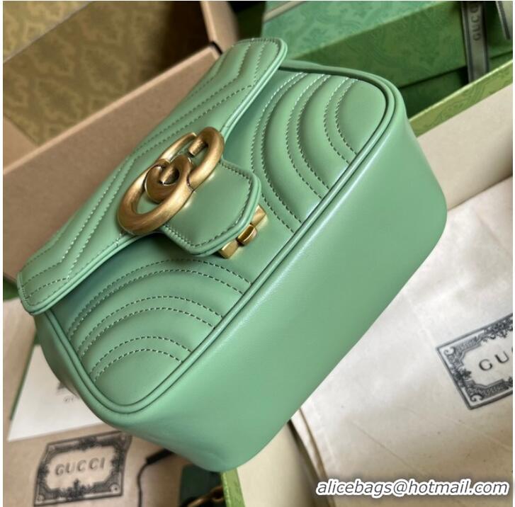 Pretty Style Gucci GG Marmont mini shoulder bag 739682 Sage green