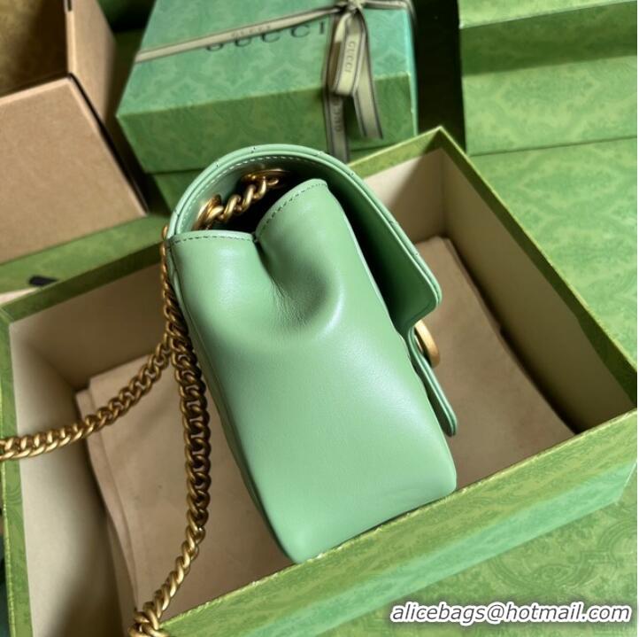 Pretty Style Gucci GG Marmont mini shoulder bag 739682 Sage green