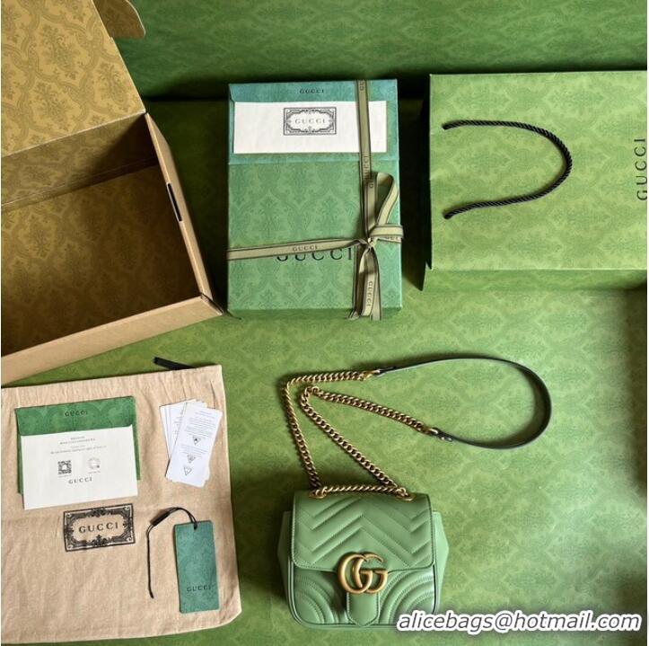 Pretty Style Gucci GG Marmont mini shoulder bag 739682 Sage green