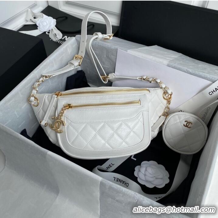 Traditional Specials Chanel Bodypack Sheepskin Leather AS1077 white