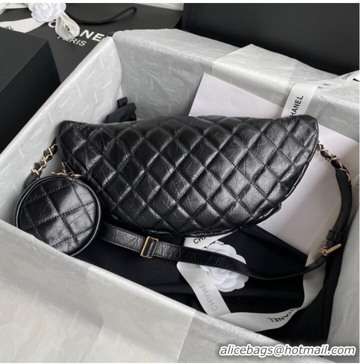 Top Quality Chanel Bodypack Sheepskin Leather AS1077 black