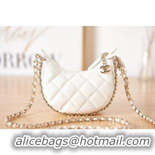 New Fashion Chanel mini Lambskin & Gold-Tone Metal AS3232 white