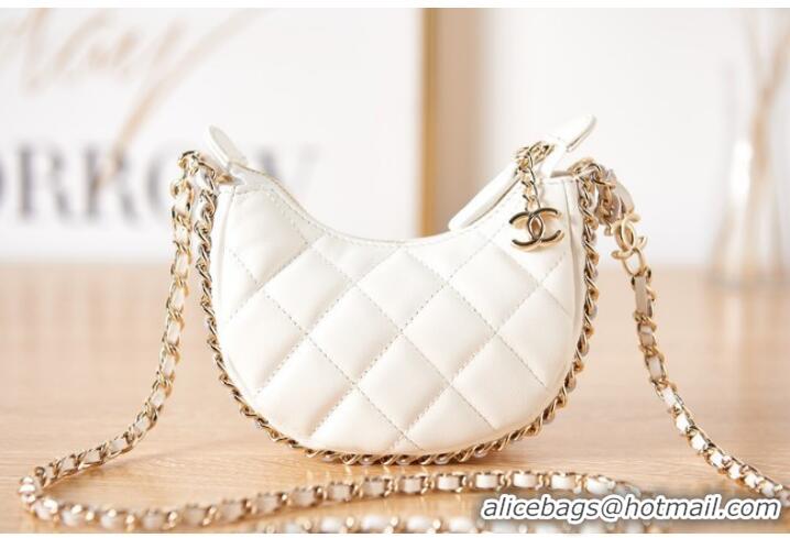 New Fashion Chanel mini Lambskin & Gold-Tone Metal AS3232 white