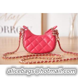 Top Design Chanel mini Lambskin & Gold-Tone Metal AS3232 red