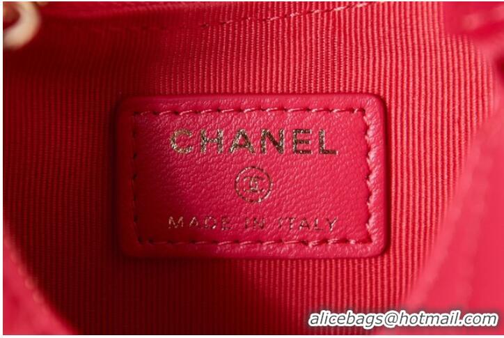 Top Design Chanel mini Lambskin & Gold-Tone Metal AS3232 red