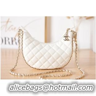 Traditional Discount Chanel small Lambskin & Gold-Tone Metal AS3917 white