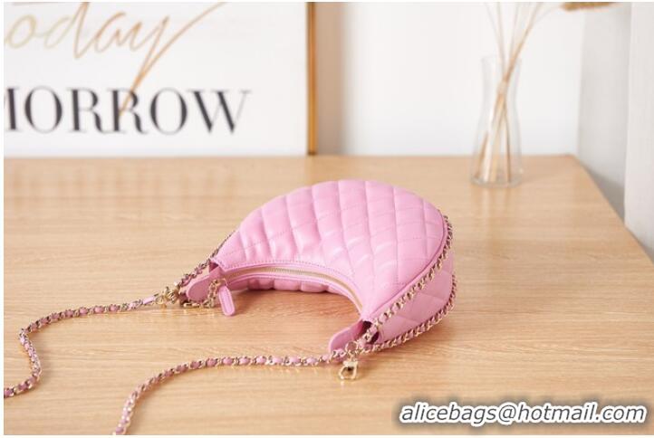 Stylish Promotional Chanel small Lambskin & Gold-Tone Metal AS3917 pink