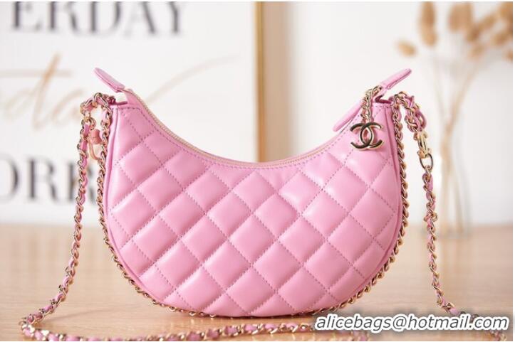 Stylish Promotional Chanel small Lambskin & Gold-Tone Metal AS3917 pink