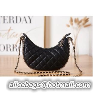 Good Product Chanel small Lambskin & Gold-Tone Metal AS3917 black