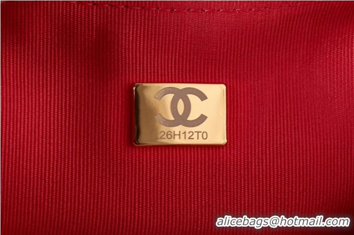 Top Grade Chanel small Lambskin & Gold-Tone Metal AS3917 red