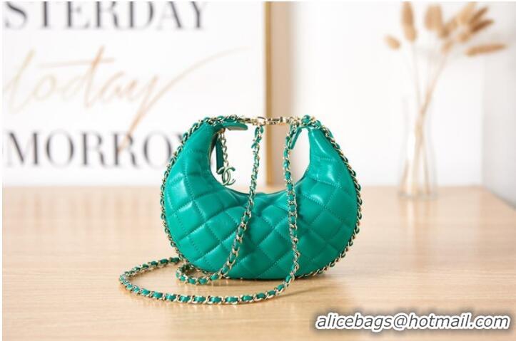 Popular Style Chanel small Lambskin & Gold-Tone Metal AS3917 green