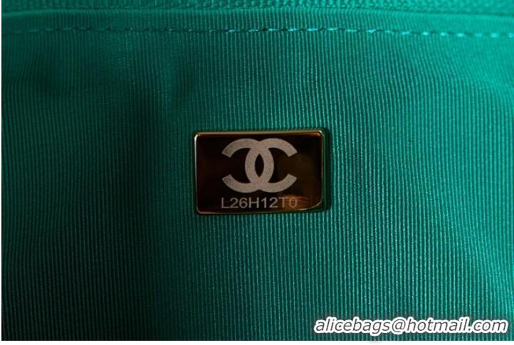 Popular Style Chanel small Lambskin & Gold-Tone Metal AS3917 green