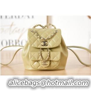 Unique Discount Chanel Backpack Sheepskin Original Leather AS2908 Yellow