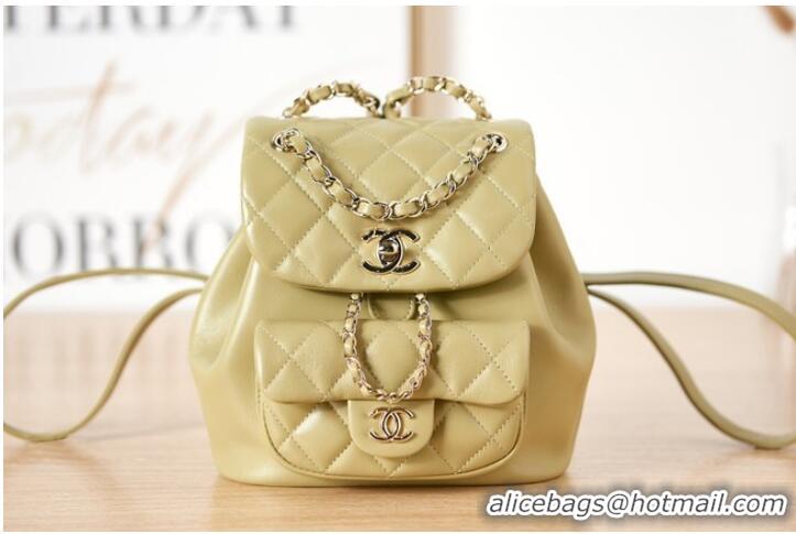 Unique Discount Chanel Backpack Sheepskin Original Leather AS2908 Yellow