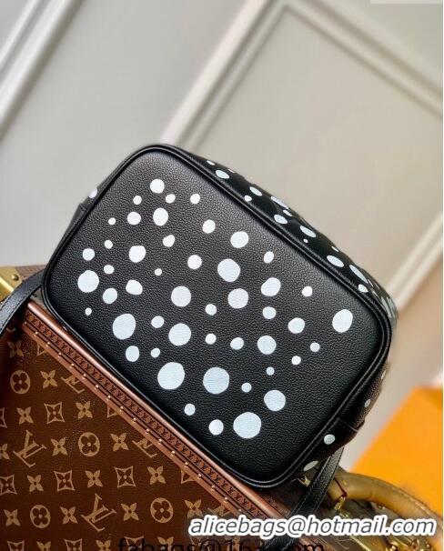 Top Quality Louis Vuitton LVxYK NeoNoe MM Bucket Bag with Dots Print in Monogram Leather M21753 Black/White 2023