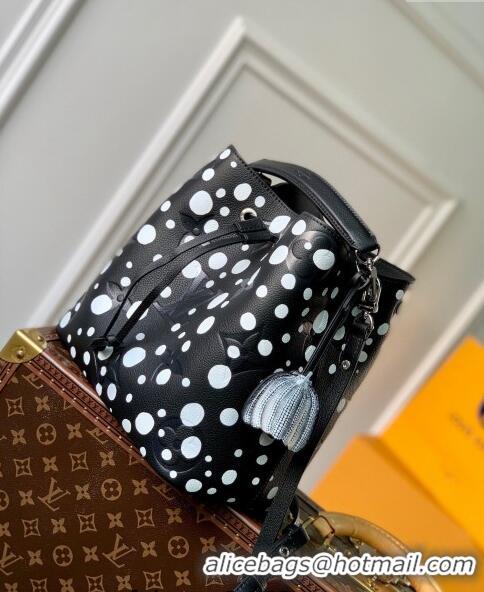 Top Quality Louis Vuitton LVxYK NeoNoe MM Bucket Bag with Dots Print in Monogram Leather M21753 Black/White 2023