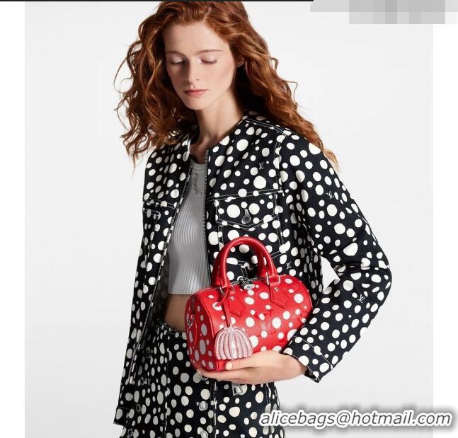 Grade Design Louis Vuitton LVxYK Speedy Bandouliere 20 Bag with Dots Print in Monogram Leather M46411 Red/White 2023