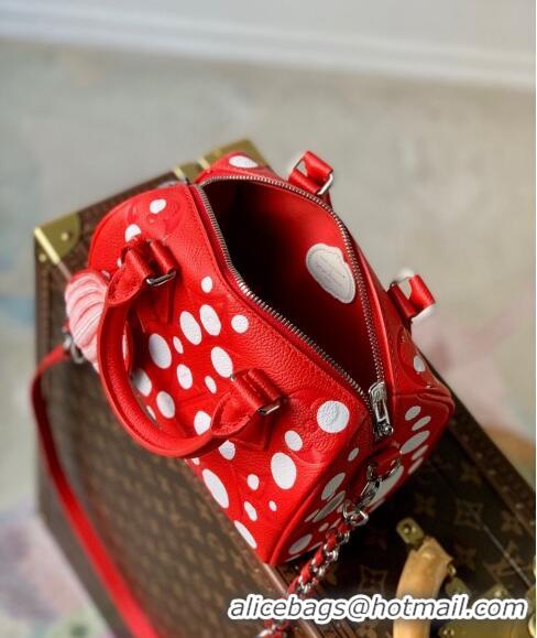 Grade Design Louis Vuitton LVxYK Speedy Bandouliere 20 Bag with Dots Print in Monogram Leather M46411 Red/White 2023