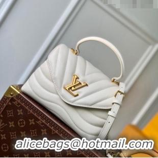 Grade Inexpensive Louis Vuitton New Wave Hold Me Top Handle Bag in Leather M21720 White 2023