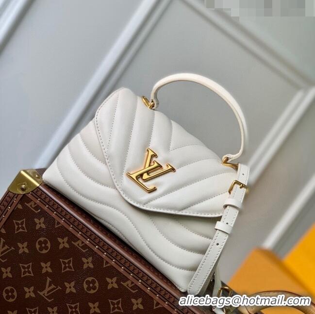 Grade Inexpensive Louis Vuitton New Wave Hold Me Top Handle Bag in Leather M21720 White 2023