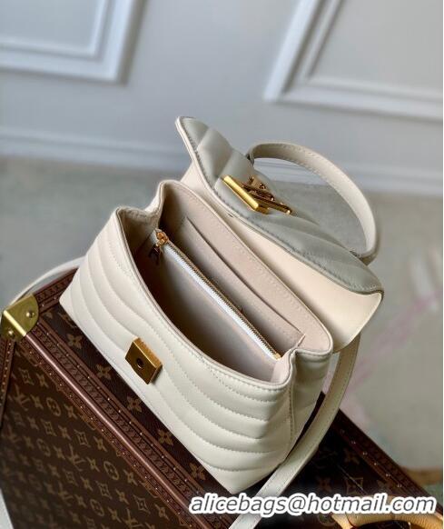 Grade Inexpensive Louis Vuitton New Wave Hold Me Top Handle Bag in Leather M21720 White 2023