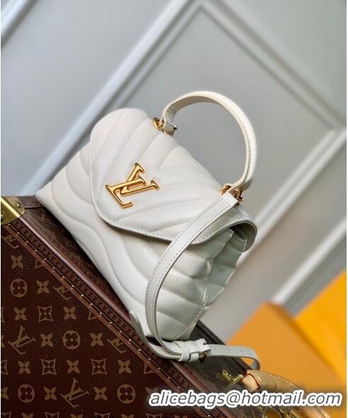 Grade Inexpensive Louis Vuitton New Wave Hold Me Top Handle Bag in Leather M21720 White 2023